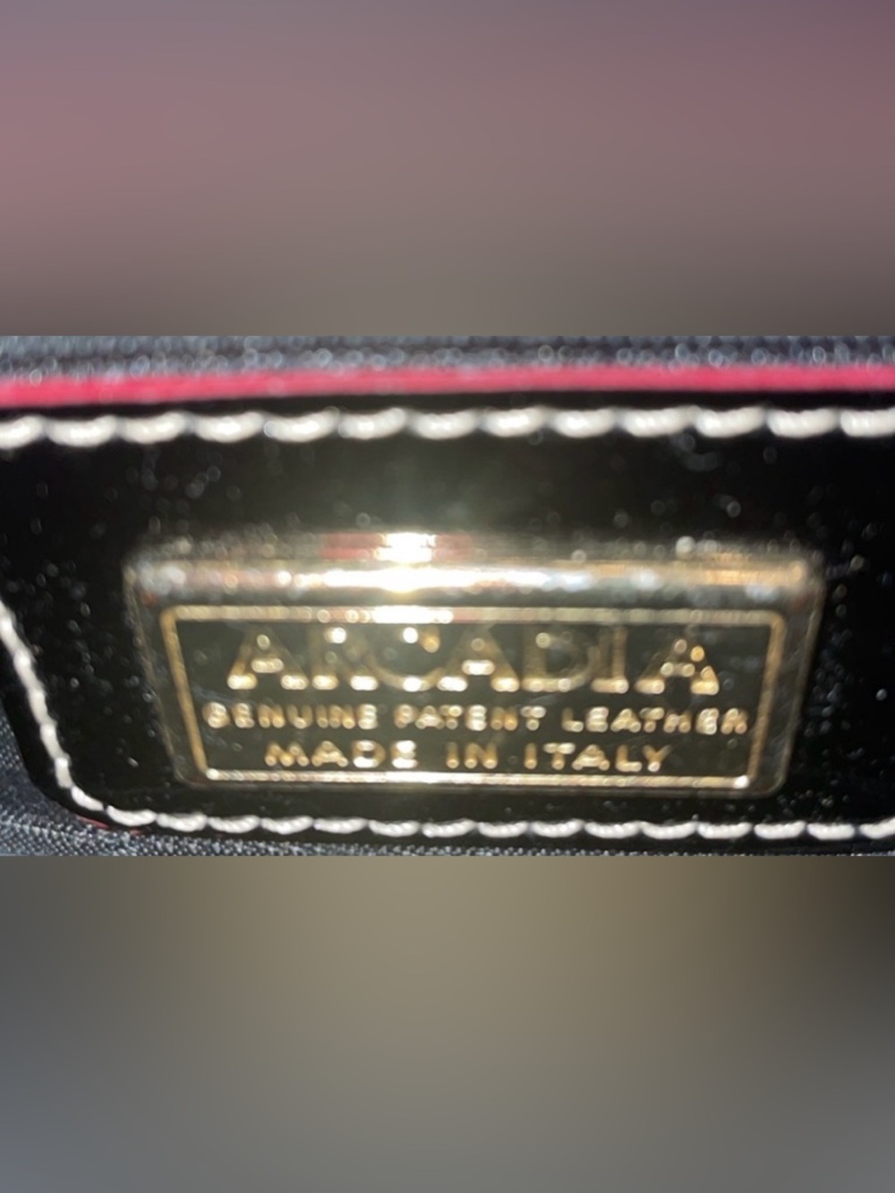 “Arcadia” 🇮🇹 Black Embossed Patent Leather Bag with a Vernis Finish. - Picture 8 of 10